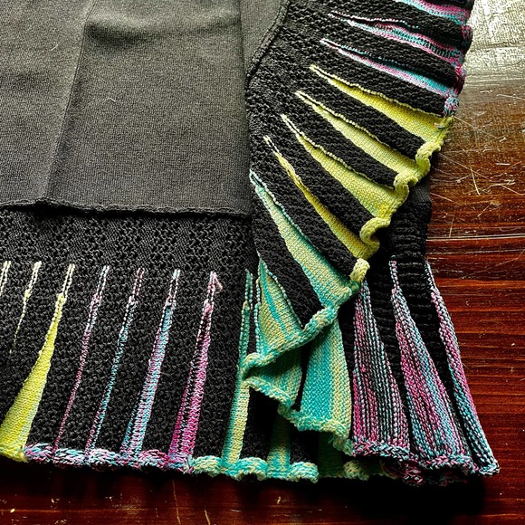 Rare Vintage 90s Pyramid Collection Rainbow 3/4 Sleeve Cardigan - Picture 9 of 10